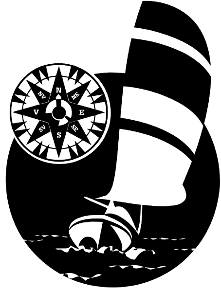 Sailboat against moon silhouette vinyl sticker. Customize on line.     Boats Shipping 013-0150  